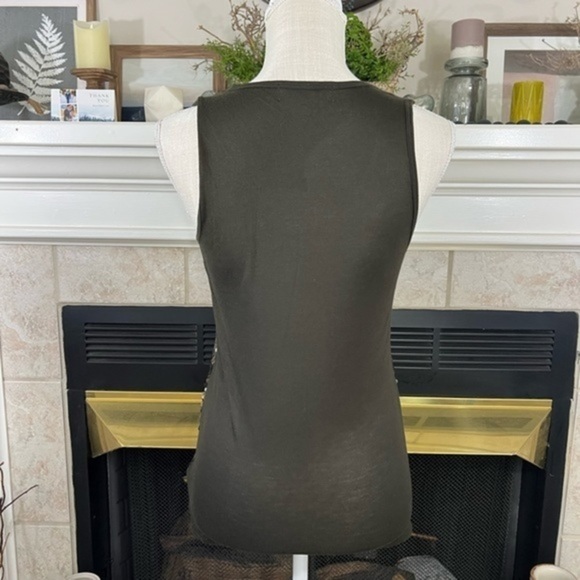 Michael Michael Kors Sequined Tank Top in Army Green - Picture 4 of 14